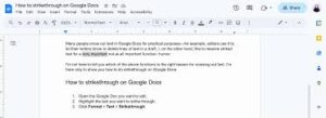 How to Strikethrough on Google Docs