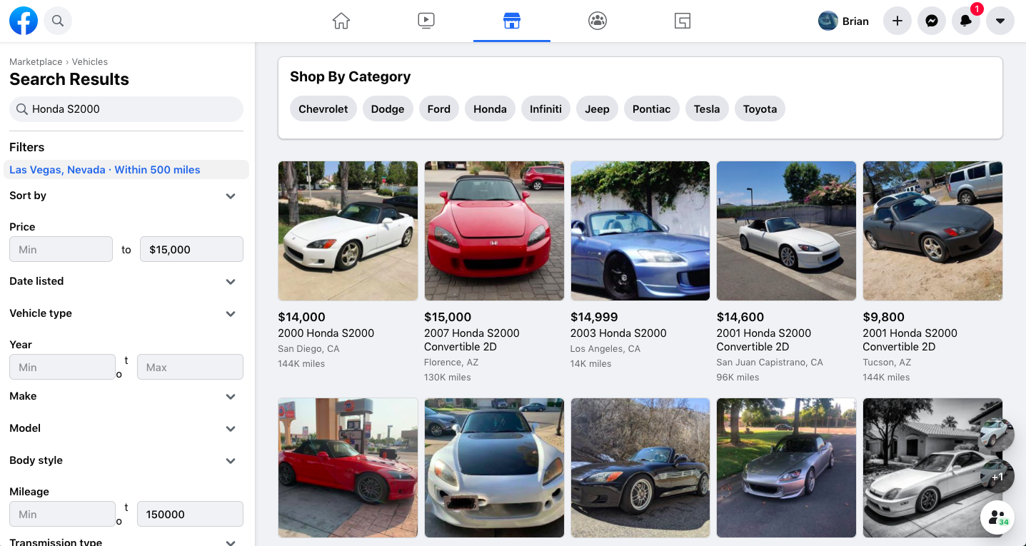 Facebook marketplace cars